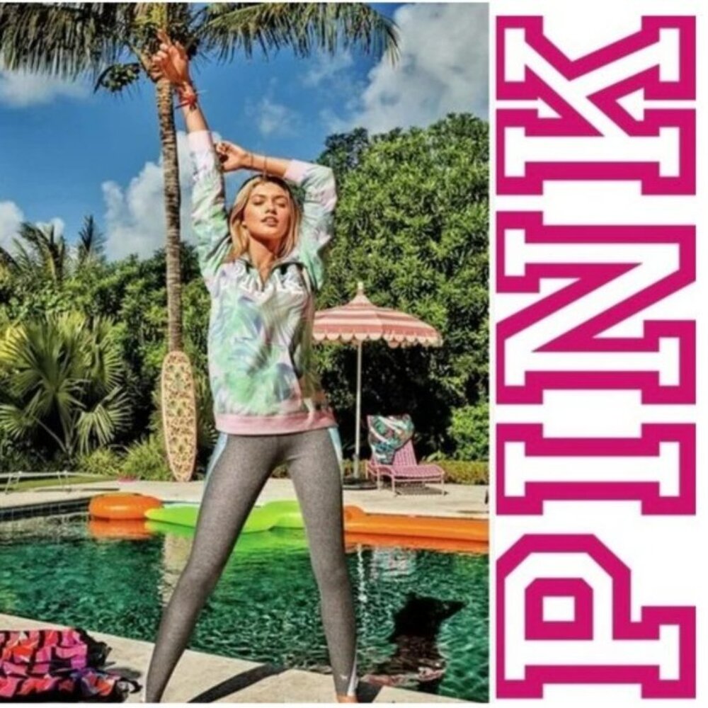 Victoria's Secret PINK | Gray Tropical Cotton mesh Pocket Leggings | Size Small